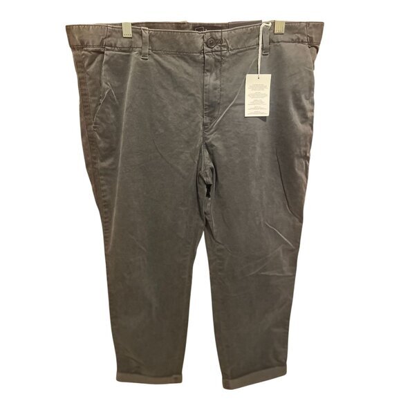 GAP Women's Girlfriend Chino Mid‎ Rise Stretch Pants Size 14 Gray NWT - Picture 1 of 7
